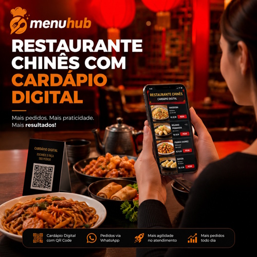 Cardápio digital em restaurante chinês