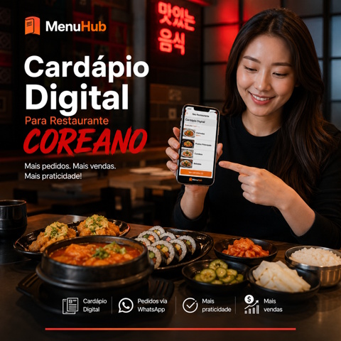 Cardápio Digital Grátis Para Restaurante Coreano