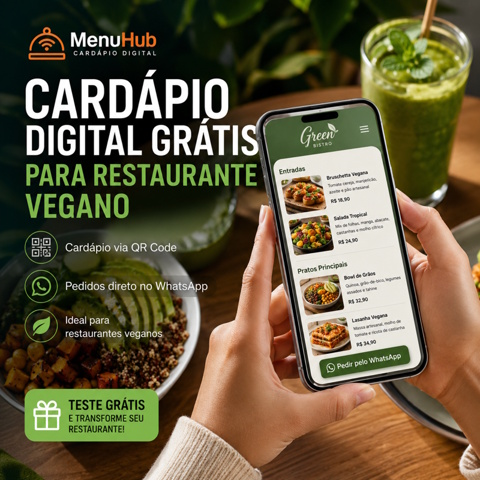 Cardápio Digital Grátis para Restaurante Vegano