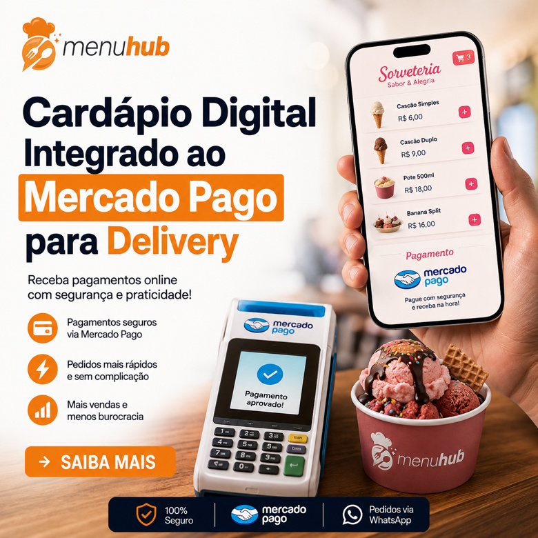 Cardápio Digital Integrado ao Mercado Pago para Delivery