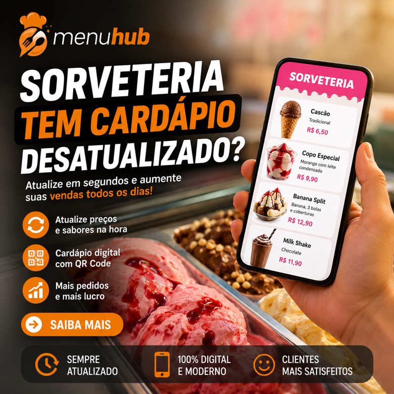 Sorveteria Tem Cardápio Desatualizado