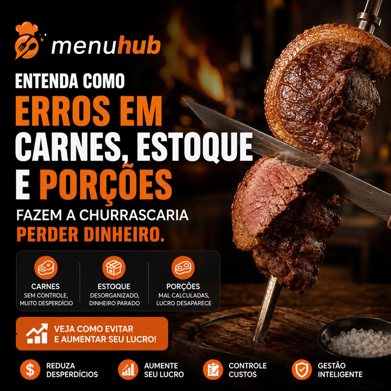 Entenda como erros em carnes, estoque e porções fazem a churrascaria perder dinheiro.