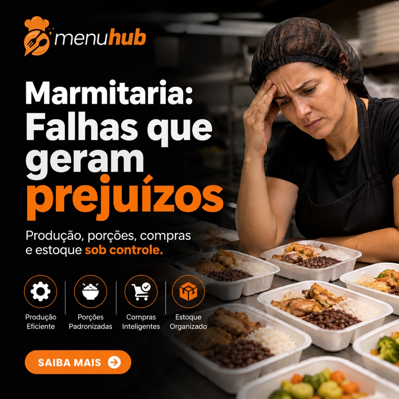 Marmitaria: Falhas na produção, porções, compras e estoque geram prejuízos
