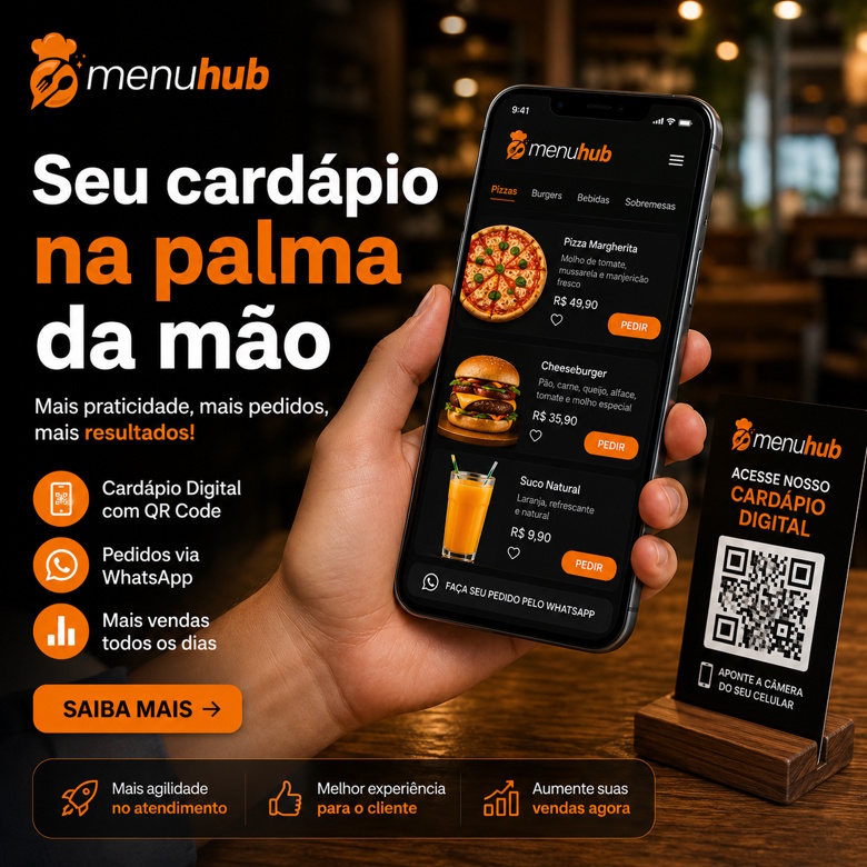 Cardápio Digital na Palma da Mão