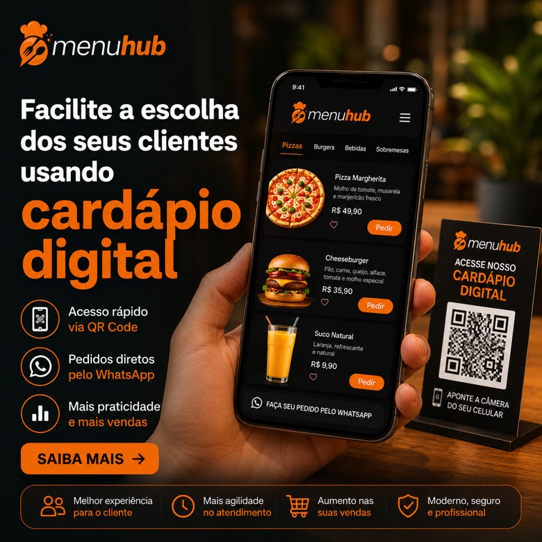 Facilite a escolha dos seus clientes usando cardapio digital