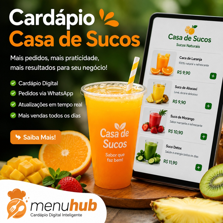 Cardápio Digital Casa de Sucos